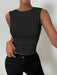 SHEIN Chiquease Top De Tanque Plisado De Cuello Redondo Para Mujeres - Quierox - Tienda Online