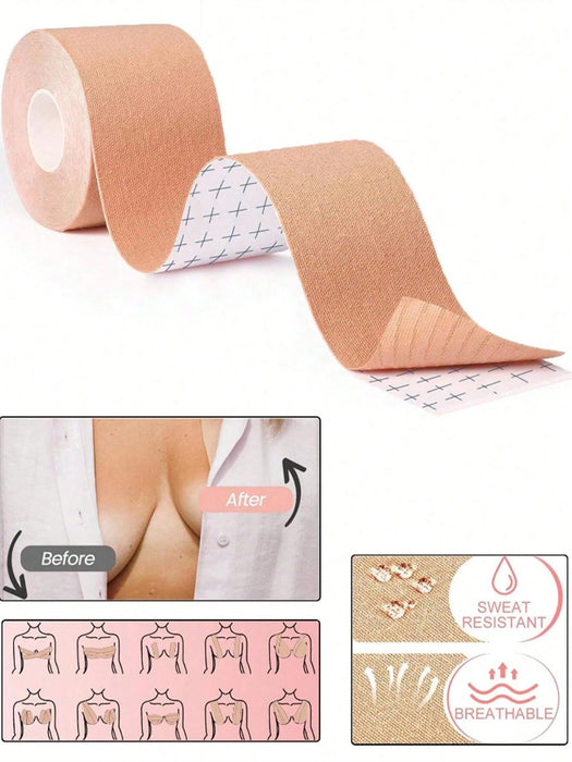 Shein Cinta invisible para levantar el pecho (rollo de 5 m), tejido elástico transpirable, autoadhesiva - Quierox - Tienda Online