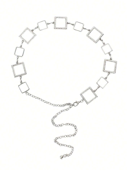 Shein Cinturón de cadena cuadrada de metal ajustable para cintura, 1 pieza, ideal para damas y niñas - Quierox - Tienda Online