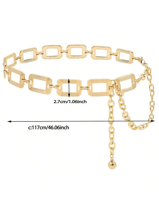 Shein Cinturón de cadena cuadrada de metal ajustable para cintura, 1 pieza, ideal para damas y niñas - Quierox - Tienda Online