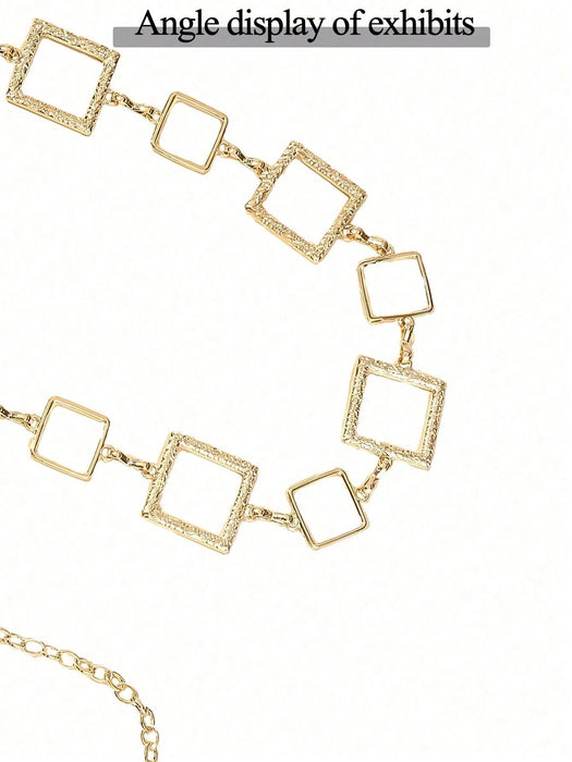Shein Cinturón de cadena cuadrada de metal ajustable para cintura, 1 pieza, ideal para damas y niñas - Quierox - Tienda Online