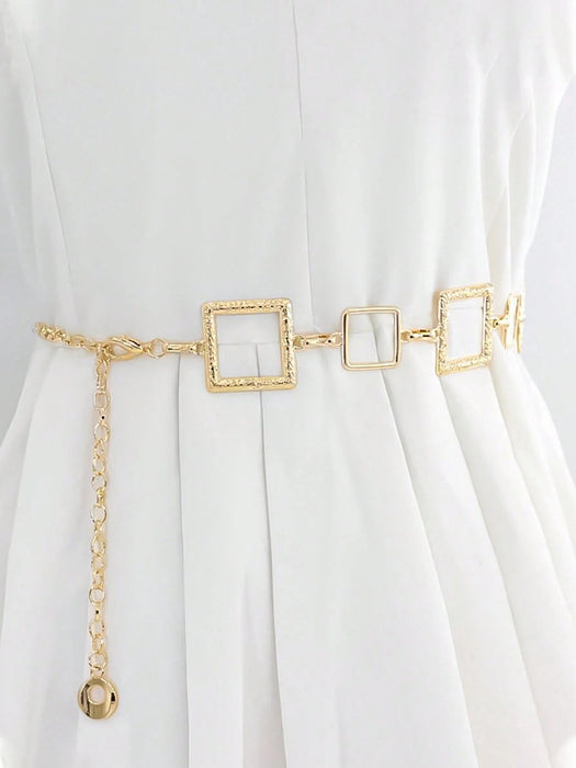 Shein Cinturón de cadena cuadrada de metal ajustable para cintura, 1 pieza, ideal para damas y niñas - Quierox - Tienda Online