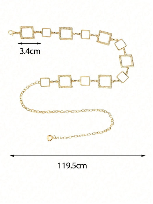 Shein Cinturón de cadena cuadrada de metal ajustable para cintura, 1 pieza, ideal para damas y niñas - Quierox - Tienda Online