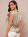 SHEIN Clasi Blusa de manga murciélago con cuello metálico y lazo para mujer en verano - Quierox - Tienda Online