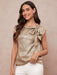 SHEIN Clasi Blusa de manga murciélago con cuello metálico y lazo para mujer en verano - Quierox - Tienda Online