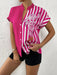 SHEIN Clasi Camicia floreale ea righe con botón - Quierox - Tienda Online