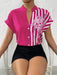 SHEIN Clasi Camicia floreale ea righe con botón - Quierox - Tienda Online