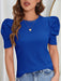 SHEIN Clasi Camiseta de color liso con mangas abullonadas - Quierox - Tienda Online