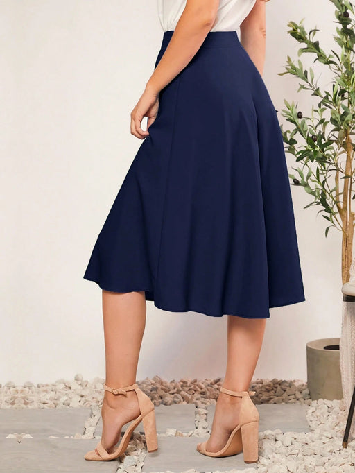 SHEIN Clasi Falda unicolor de talle alto - Quierox - Tienda Online