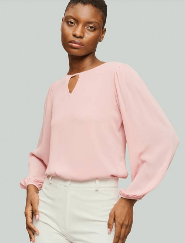 SHEIN Clasi Plus Blusa con mangas farol y escote tipo ojo de