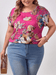 SHEIN Clasi Plus Blusa con mangas murciélago y estampado floral - Quierox - Tienda Online