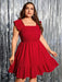 SHEIN Clasi Plus Vestido con escote cuadrado y bajo con volantes - Quierox - Tienda Online
