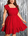SHEIN Clasi Plus Vestido con escote cuadrado y bajo con volantes - Quierox - Tienda Online