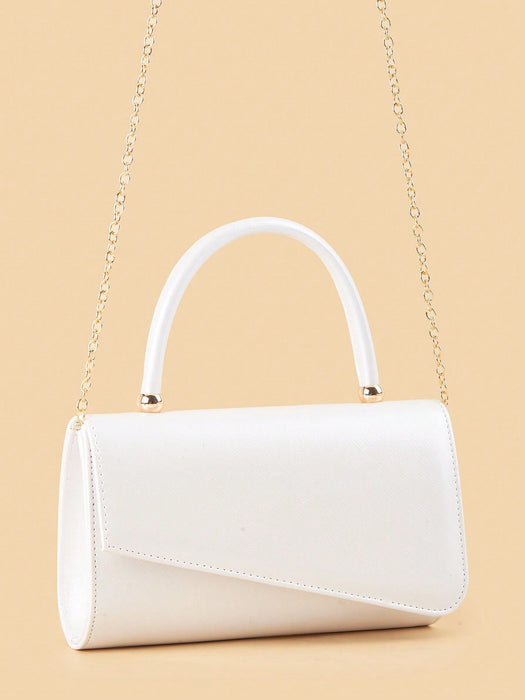 SHEIN Clutch de moda para mujer, de color liso, con decoración metálica y cierre de solapa - Quierox - Tienda Online