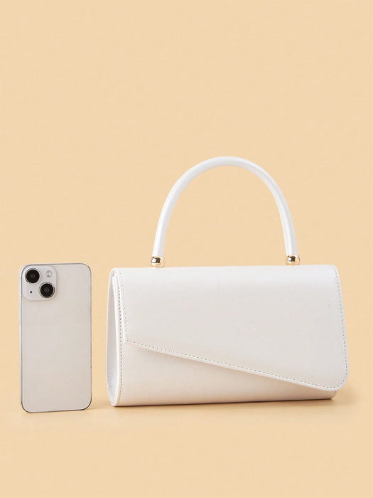 SHEIN Clutch de moda para mujer, de color liso, con decoración metálica y cierre de solapa - Quierox - Tienda Online