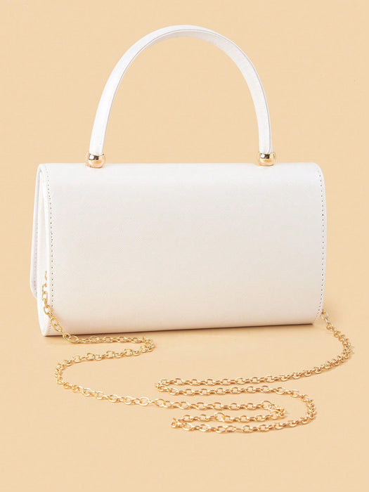 SHEIN Clutch de moda para mujer, de color liso, con decoración metálica y cierre de solapa - Quierox - Tienda Online