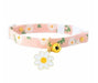 SHEIN Collar con cascabel para gato rosa ajustable con un bonito estampado de flores blancas - Quierox - Tienda Online