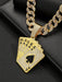 Shein Collar con colgante de carta de póker con diamantes de imitación para hombre, estilo punk hip hop - Quierox - Tienda Online