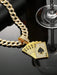 Shein Collar con colgante de carta de póker con diamantes de imitación para hombre, estilo punk hip hop - Quierox - Tienda Online