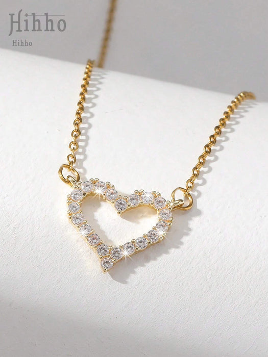 SHEIN Collar con colgante de circonita cúbica de corte princesa para mujer - Quierox - Tienda Online