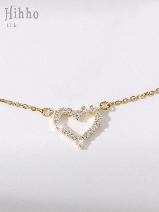 SHEIN Collar con colgante de circonita cúbica de corte princesa para mujer - Quierox - Tienda Online
