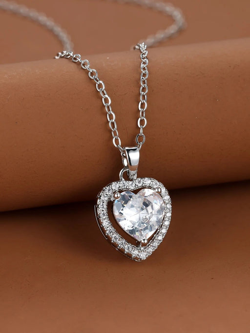 Shein Collar con colgante de corazón de diamantes de imitación - Quierox - Tienda Online