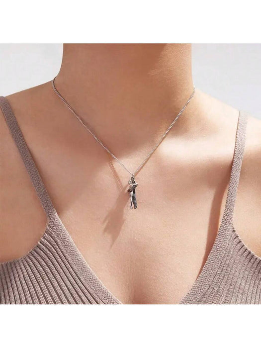 SHEIN Collar con colgante de pareja de estilo punk con diseño de amantes - Quierox - Tienda Online