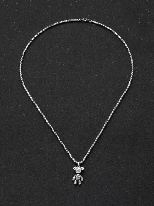 Shein Collar con dije de oso para hombre, moderno y popular, de acero inoxidable - Quierox - Tienda Online