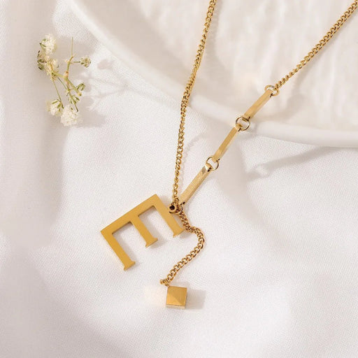 SHEIN Collar de acero con letra a la moda para mujer - Quierox - Tienda Online