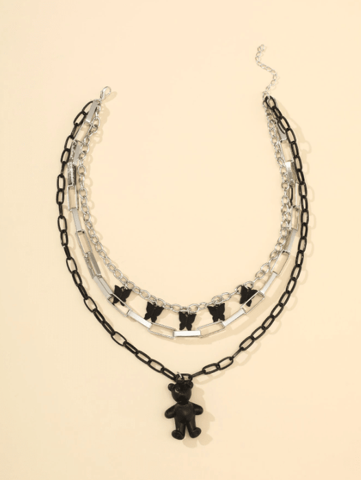 SHEIN Collar de cadena a capas de mariposa y oso - Quierox - Tienda Online