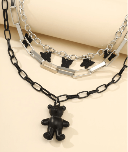 SHEIN Collar de cadena a capas de mariposa y oso - Quierox - Tienda Online