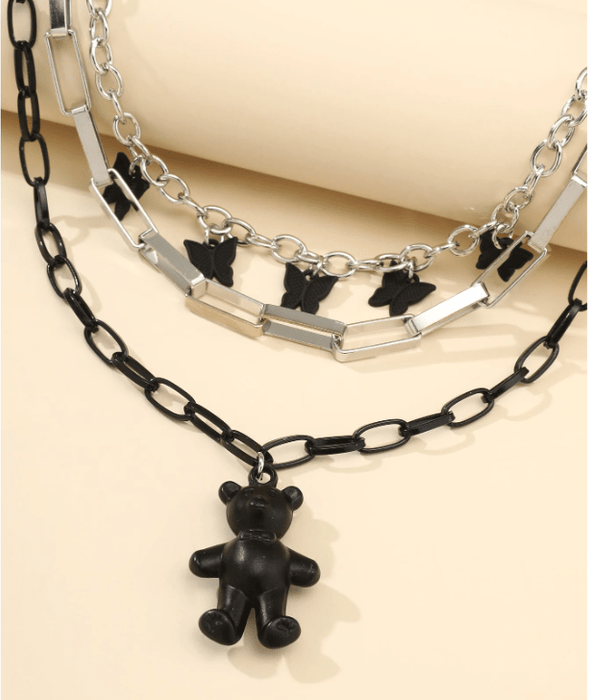 SHEIN Collar de cadena a capas de mariposa y oso - Quierox - Tienda Online