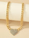 Shein Collar de cadena con decoración de corazón de diamantes de imitación - Quierox - Tienda Online