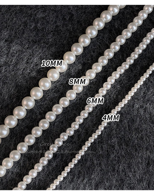 SHEIN Collar de cadena con hebilla redonda magnética de perlas blancas de imitación - Quierox - Tienda Online