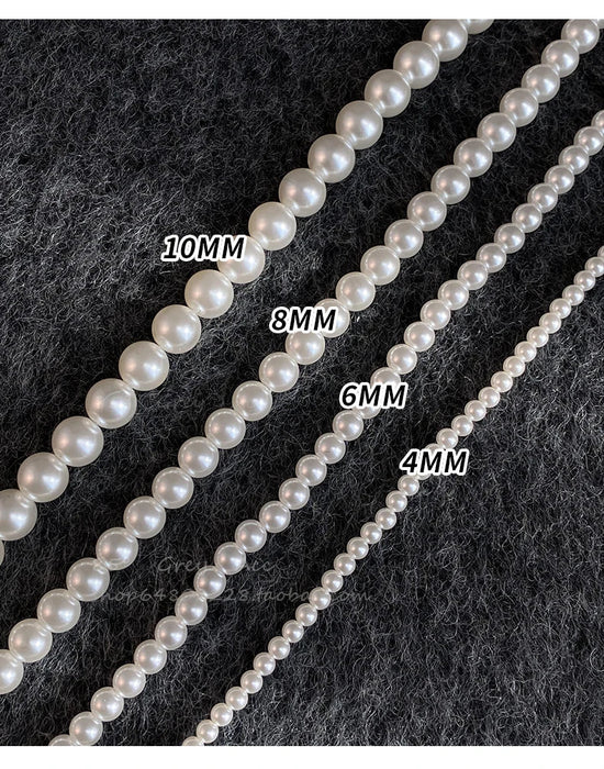 SHEIN Collar de cadena con hebilla redonda magnética de perlas blancas de imitación - Quierox - Tienda Online