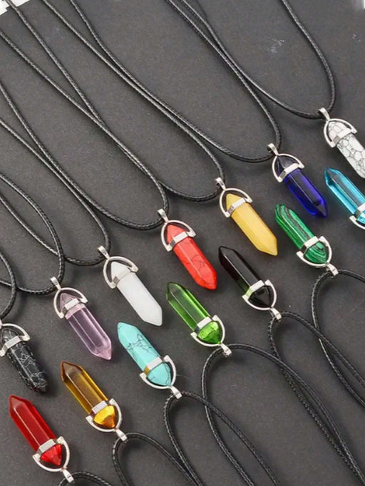 Shein Collar de cristal, collar de piedras preciosas hexagonales Aleatorio - Quierox - Tienda Online