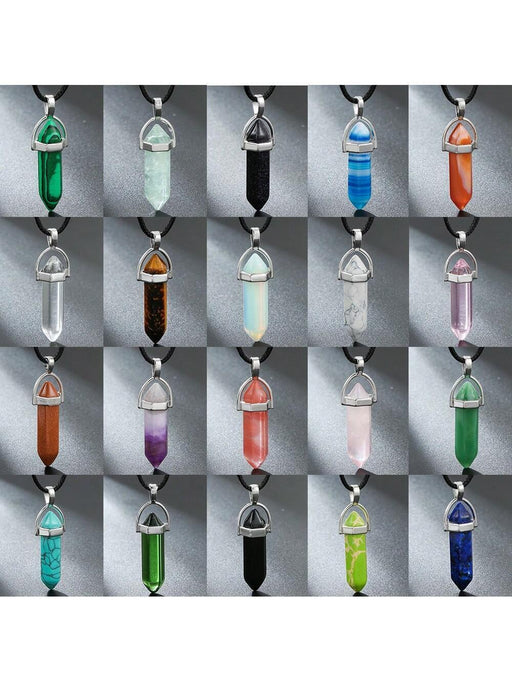 Shein Collar de cristal, collar de piedras preciosas hexagonales Aleatorio - Quierox - Tienda Online