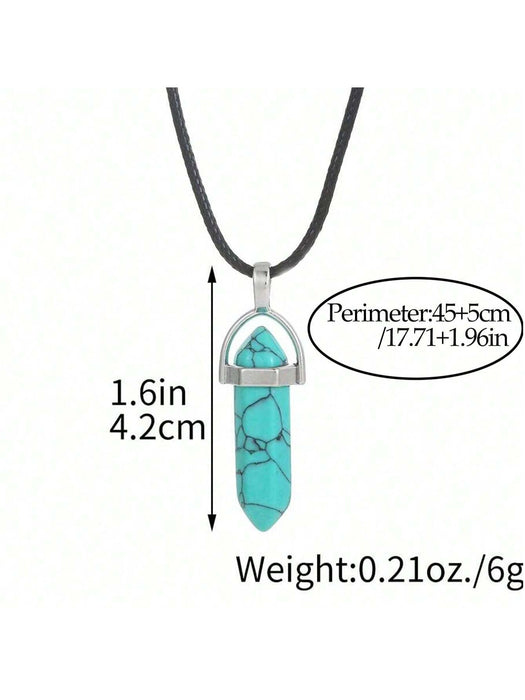 Shein Collar de cristal, collar de piedras preciosas hexagonales Aleatorio - Quierox - Tienda Online