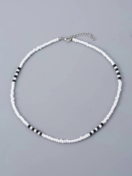 Shein Collar de cuentas de vidrio de dos tonos de moda y popular - Quierox - Tienda Online
