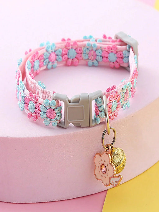 SHEIN Collar de mascotas Collar de gato con flor de encaje colorido - Quierox - Tienda Online