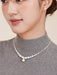 Shein Collar de perlas minimalistas de plata de ley S925 con diseño creativo de plata triturada, joyería de alta calidad - Quierox - Tienda Online