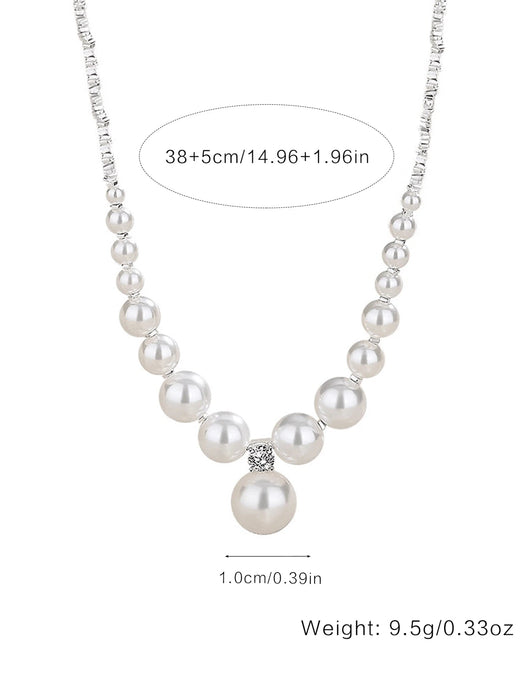 Shein Collar de perlas minimalistas de plata de ley S925 con diseño creativo de plata triturada, joyería de alta calidad - Quierox - Tienda Online