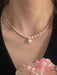 Shein Collar de perlas minimalistas de plata de ley S925 con diseño creativo de plata triturada, joyería de alta calidad - Quierox - Tienda Online