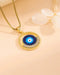 Shein Collar redondo con colgante de ojo azul con pedrería - Quierox - Tienda Online