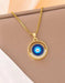 Shein Collar redondo con colgante de ojo azul con pedrería - Quierox - Tienda Online