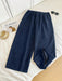 SHEIN Comfortcana Jeans de pana con cintura con cordón y pierna recta holgada - Quierox - Tienda Online