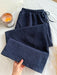 SHEIN Comfortcana Jeans de pana con cintura con cordón y pierna recta holgada - Quierox - Tienda Online