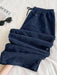 SHEIN Comfortcana Jeans de pana con cintura con cordón y pierna recta holgada - Quierox - Tienda Online