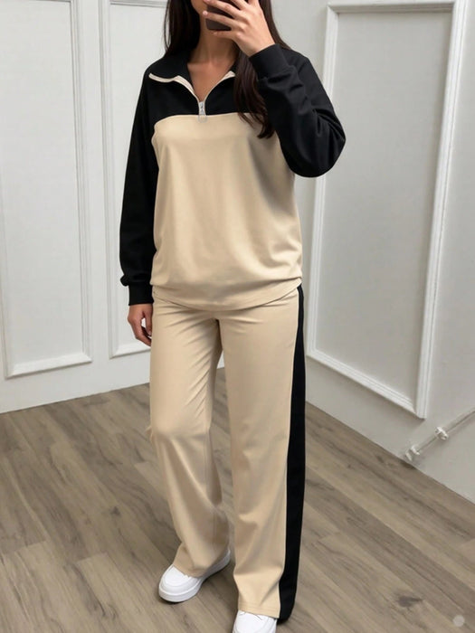 SHEIN Conjunto casual con top holgado y pantalón de pierna ancha para mujer - Quierox - Tienda Online