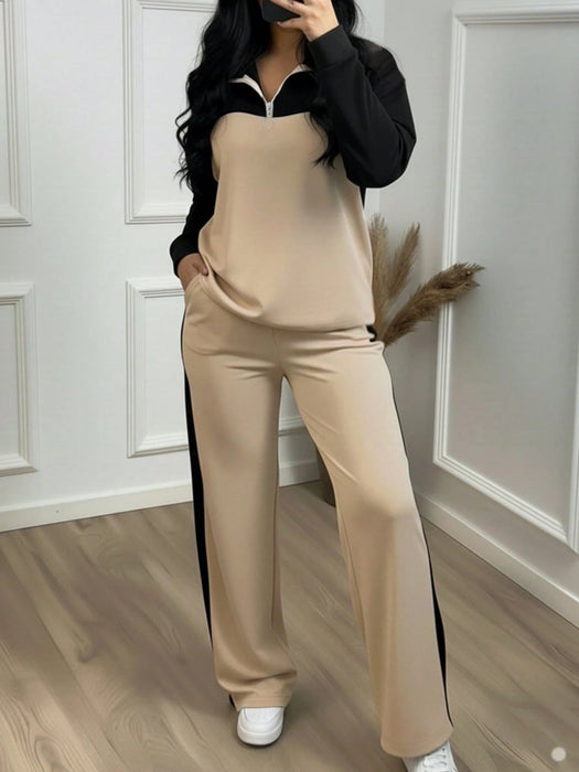 SHEIN Conjunto casual con top holgado y pantalón de pierna ancha para mujer - Quierox - Tienda Online